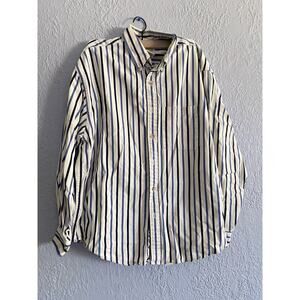 Eddie Bauer Mens Button Down Heavy Flannel -Vintage- Striped